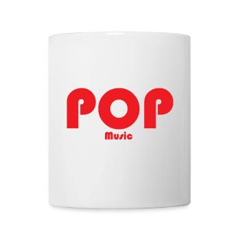 Rotes Retro POP Musikdesign - Tasse - Weiß - Vorne