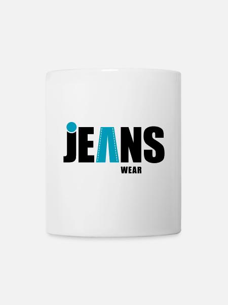 jeans wear mit punkt - Tasse - Weiß