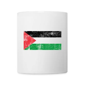 Drapeau de la Palestine drapeau Grunge Retro Vintage - Mug blanc - blanc - Devant