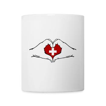 Switzerland Flag Hands Heart Shape - Mug - white - Front