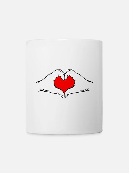 Hände in Herzform - Tasse - Weiß