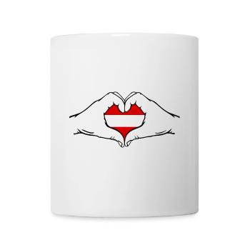 Österreicher Flagge Hände Herzform - Tasse - Weiß - Vorne