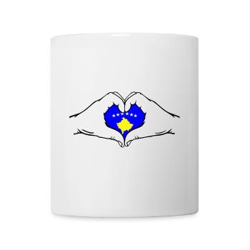 Drapeau du Kosovo Mains Forme De Coeur - Mug blanc - blanc - Devant