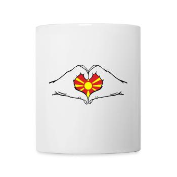 Makedonien Flagge Hände Herzform - Tasse - Weiß - Vorne