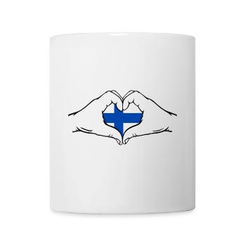 Drapeau de la Finlande Aiguilles en forme de coeur - Mug blanc - blanc - Devant