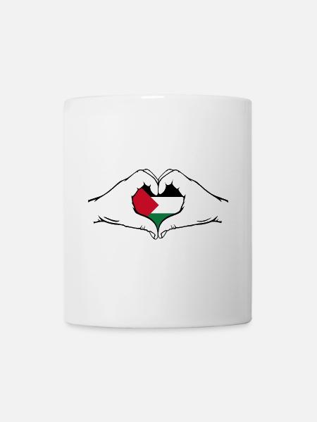 Drapeau de la Palestine Aiguilles Forme De Coeur - Mug blanc - blanc