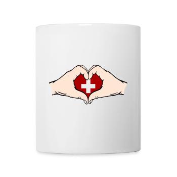 Suisse en forme de coeur avec les mains - Mug blanc - blanc - Devant