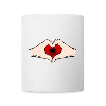 Albanie en forme de coeur avec des mains - Mug blanc - blanc - Devant
