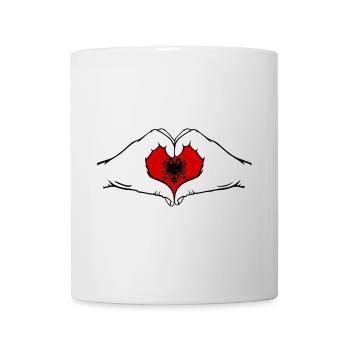 Albanien Herzform mit Hände - Tasse - Weiß - Vorne