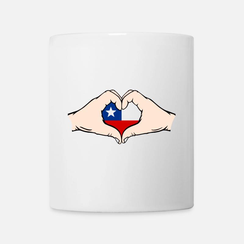Chile Herzform mit Hände - Tasse - Weiß