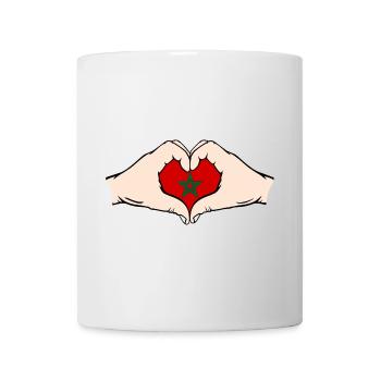 Maroc Forme Coeur avec Mains - Mug blanc - blanc - Devant