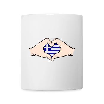 Greece Heart Shape with Hands - Mug - white - Front
