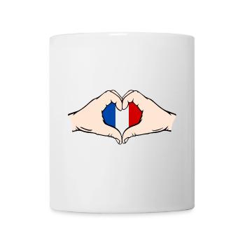 Frankreich Herzform mit Hände - Tasse - Weiß - Vorne
