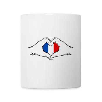 Frankreich Herzform mit Hände - Tasse - Weiß - Vorne