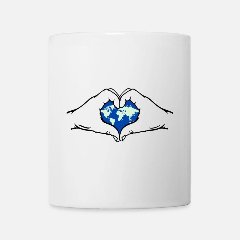 Welt Liebe Herzform - Tasse - Weiß