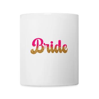 Team Bride! Pink, Gold Glitzer - Tasse - Weiß - Vorne