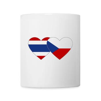 Coeur de drapeau de la République tchèque de Thaïlande - Mug blanc - blanc - Devant