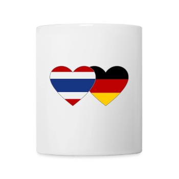 Thailand Deutschland Flagge Herz - Tasse - Weiß - Vorne