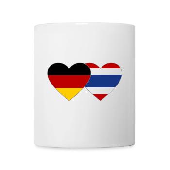 Deutschland Thailand Flagge Herz - Tasse - Weiß - Vorne