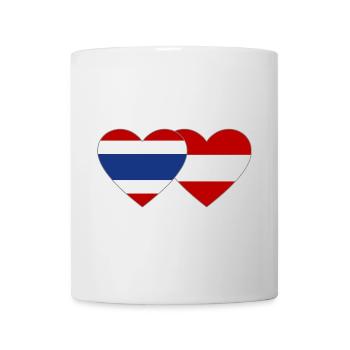 Thailand Austria Flag Heart - Mug - white - Front