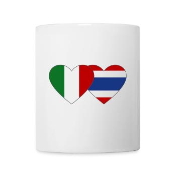 Italien Thailand Flagge Herz - Tasse - Weiß - Vorne