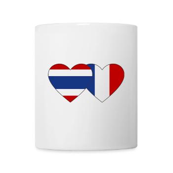 Thaïlande France Drapeau Coeur - Mug blanc - blanc - Devant