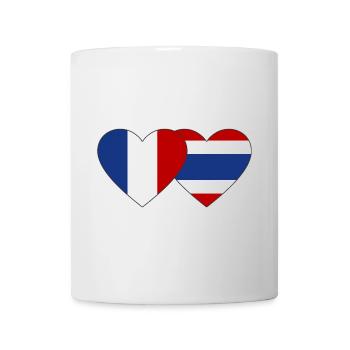 Frankreich Thailand Flagge Herz - Tasse - Weiß - Vorne