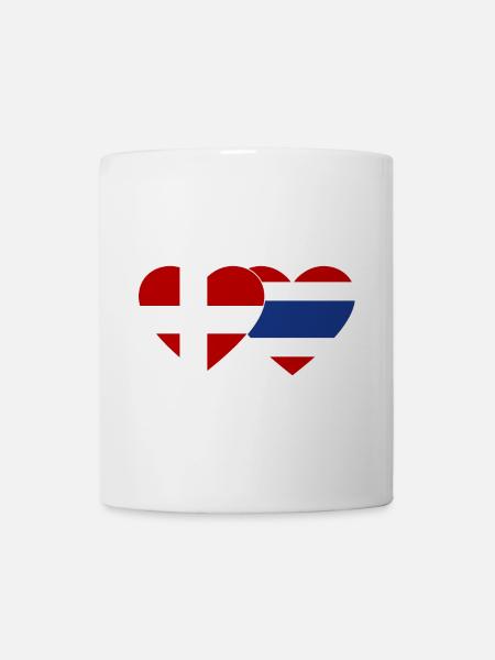 Dänemark Thailand Flagge Herz - Kop/krus - hvid