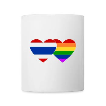Thailand LGBT Flagge Herz - Tasse - Weiß - Vorne