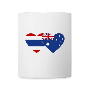 Thaïlande Australie Drapeau Coeur - Mug blanc - blanc - Devant
