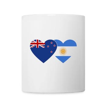 Coeur de drapeau de la Nouvelle-Zélande Argentine - Mug blanc - blanc - Devant