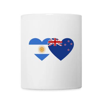 Drapeau de l’Argentine et de la Nouvelle-Zélande Coeur - Mug blanc - blanc - Devant