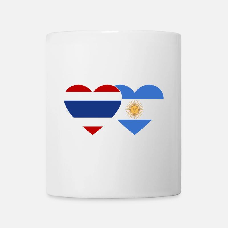 Thailand Argentinien Flagge Herz - Tasse - Weiß