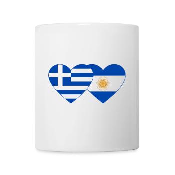 Griechenland Argentinien Flagge Herz - Tasse - Weiß - Vorne