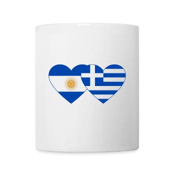 Argentinien Griechenland Flagge Herz - Tasse - Weiß - Vorne