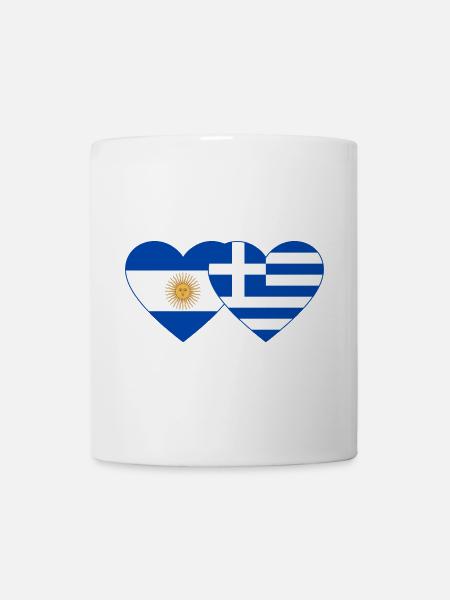 Argentina Greece Flag Heart - Mug - white