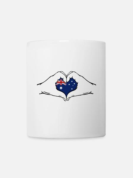 Australien Flagge Herzform - Tasse - Weiß