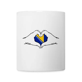 Bosnien Flagge Herzform - Tasse - Weiß - Vorne