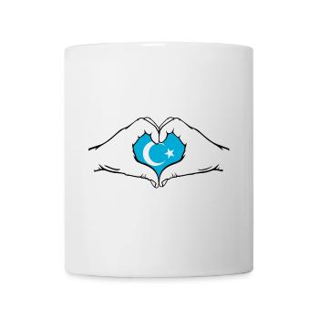 Uiguren Flagge Herzform - Tasse - Weiß - Vorne