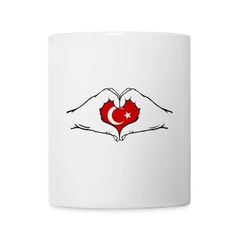 Türkei Flagge Herzform - Tasse - Weiß - Vorne