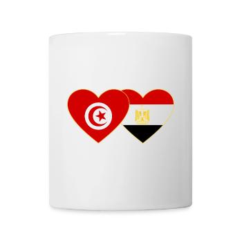 Tunisia Egypt Flag Heart - Mug - white - Front