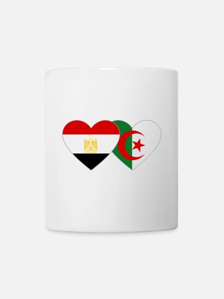 Egypte Algérie Drapeau Coeur - Mug blanc - blanc