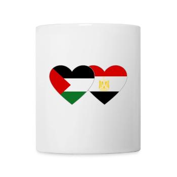 Palestine Egypt Flag Heart - Mug - white - Front