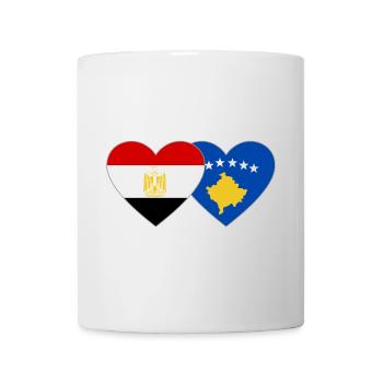 Egypte Kosovo Drapeau Coeur - Mug blanc - blanc - Devant