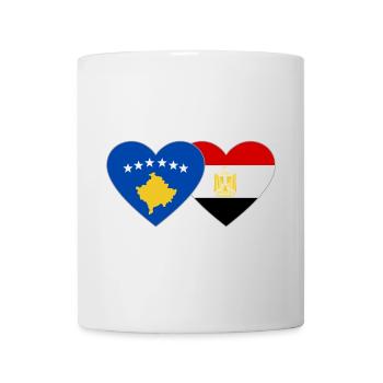 Kosovo Egypt Flag Heart - Mug - white - Front