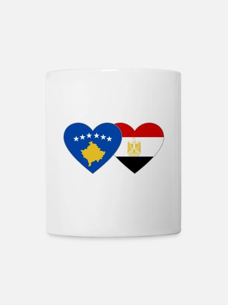 Kosovo Ägypten Flagge Herz - Tasse - Weiß