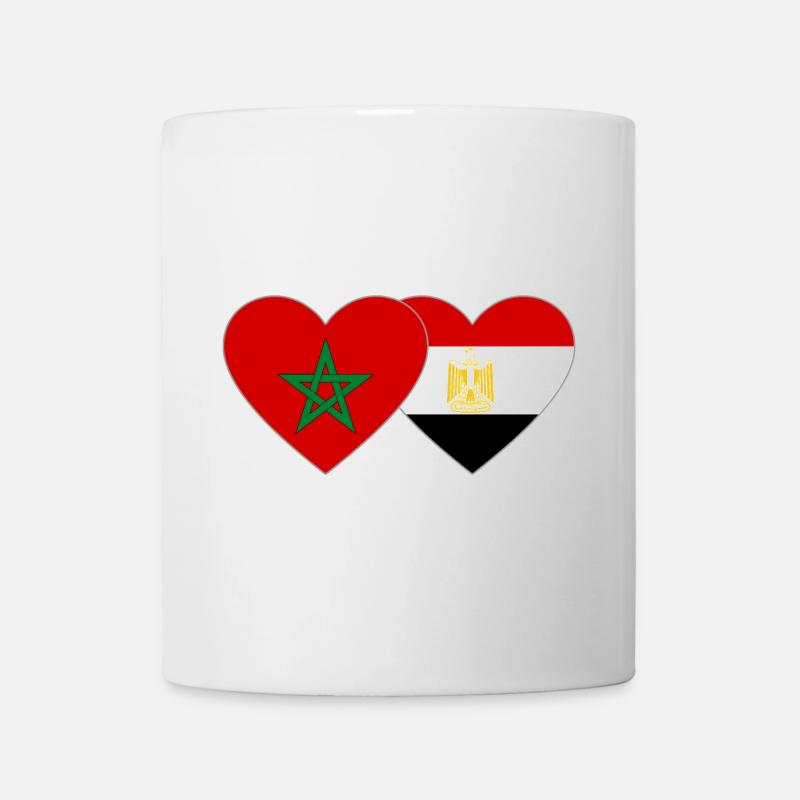 Marokko Ägypten Flagge Herz - Tasse - Weiß