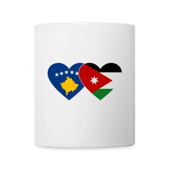 Kosovo Jordanie Drapeau Coeur - Mug blanc - blanc - Devant