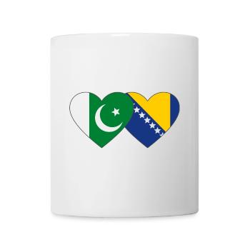 Pakistan Bosnie drapeau coeur - Mug blanc - blanc - Devant