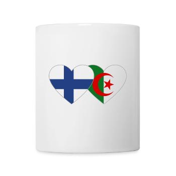 Finland Algeria Flag Heart - Mug - white - Front